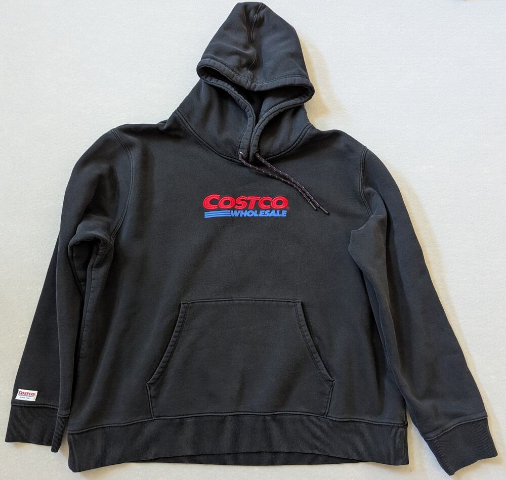 Costco Wholesale Logo Hoodie Black Pullover Sweatshirt Kirkland Signature XXL